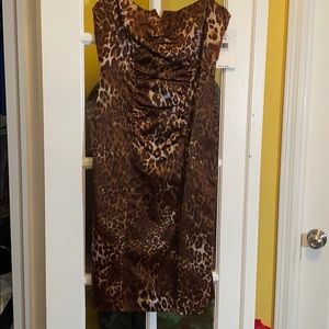 Nicole Miller cocktail dress leopard size 12 NWT